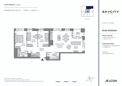 4 pokoje, apartament 89,46 m², piętro 4, oferta nr A.5.1, SKYCITY Gdynia, Gdynia, Wzgórze Św. Maksymiliana, ul. Kielecka