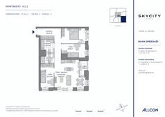 4 pokoje, apartament 77,29 m², piętro 4, oferta nr A.5.3, SKYCITY Gdynia, Gdynia, Wzgórze Św. Maksymiliana, ul. Kielecka