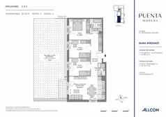4 pokoje, mieszkanie 85,39 m², parter, oferta nr C.0.3, Puenta Morena, Gdańsk, Piecki-Migowo, ul. Morenowe Wzgórze 36, 38a, 38b
