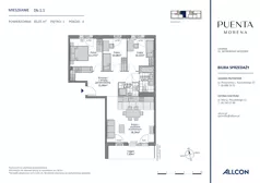 4 pokoje, mieszkanie 85,01 m², piętro 1, oferta nr Db.1.1, Puenta Morena, Gdańsk, Piecki-Migowo, ul. Morenowe Wzgórze 36, 38a, 38b