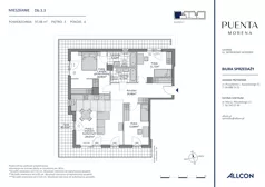4 pokoje, mieszkanie 97,48 m², piętro 3, oferta nr Db.3.3, Puenta Morena, Gdańsk, Piecki-Migowo, ul. Morenowe Wzgórze 36, 38a, 38b