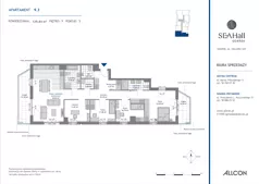 5 pokoi, mieszkanie 129,84 m², piętro 9, oferta nr 9.3, SEAHall, Gdańsk, Wrzeszcz, al. Generała Hallera 169