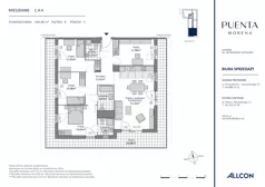 5 pokoi, mieszkanie 106,48 m², piętro 4, oferta nr C.4.4, Puenta Morena, Gdańsk, Piecki-Migowo, ul. Morenowe Wzgórze 36, 38a, 38b
