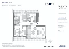 5 pokoi, mieszkanie 109,68 m², piętro 3, oferta nr Da.3.2, Puenta Morena, Gdańsk, Piecki-Migowo, ul. Morenowe Wzgórze 36, 38a, 38b