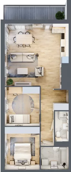 3 pokoje, mieszkanie 71,77 m², piętro 1, oferta nr A.1.2, Linea, Gdańsk, Jasień, Morena, ul. Kiedrowskiego