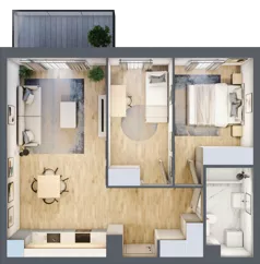 3 pokoje, mieszkanie 58,27 m², piętro 1, oferta nr A.1.7, Linea, Gdańsk, Jasień, Morena, ul. Kiedrowskiego