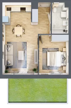 2 pokoje, mieszkanie 47,08 m², parter, oferta nr A.0.11, Linea, Gdańsk, Jasień, Morena, ul. Kiedrowskiego