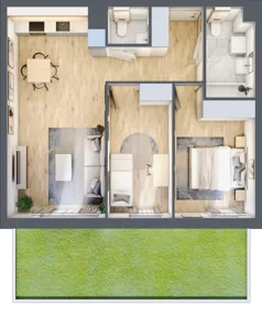 3 pokoje, mieszkanie 60,26 m², parter, oferta nr A.0.9, Linea, Gdańsk, Jasień, Morena, ul. Kiedrowskiego