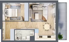 2 pokoje, mieszkanie 46,80 m², piętro 1, oferta nr A.1.3, Linea, Gdańsk, Jasień, Morena, ul. Kiedrowskiego