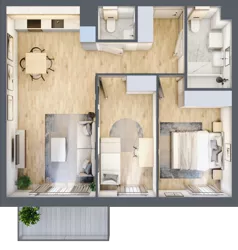 3 pokoje, mieszkanie 60,66 m², piętro 1, oferta nr A.1.10, Linea, Gdańsk, Jasień, Morena, ul. Kiedrowskiego