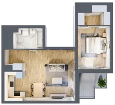 2 pokoje, mieszkanie 51,31 m², piętro 4, oferta nr B.4.10, Linea, Gdańsk, Jasień, Morena, ul. Kiedrowskiego