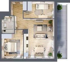 3 pokoje, mieszkanie 61,10 m², piętro 1, oferta nr D.1.11, Nowa Dąbrowa, Gdynia, Dąbrowa, ul. Rdestowa