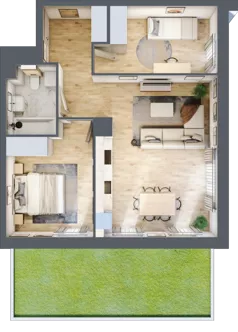 3 pokoje, mieszkanie 60,77 m², parter, oferta nr D.0.7, Nowa Dąbrowa, Gdynia, Dąbrowa, ul. Rdestowa