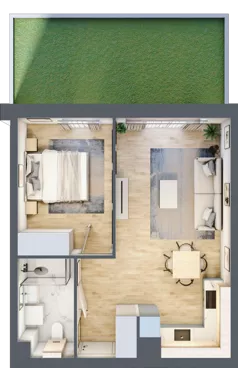 2 pokoje, mieszkanie 42,15 m², parter, oferta nr D.0.5, Nowa Dąbrowa, Gdynia, Dąbrowa, ul. Rdestowa