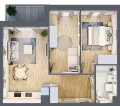 3 pokoje, mieszkanie 55,14 m², piętro 3, oferta nr D.3.6, Nowa Dąbrowa, Gdynia, Dąbrowa, ul. Rdestowa