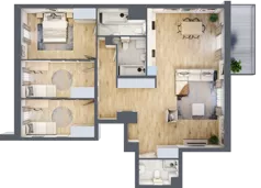 4 pokoje, mieszkanie 107,65 m², piętro 3, oferta nr E.3.7, Nowa Dąbrowa, Gdynia, Dąbrowa, ul. Rdestowa