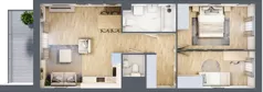 3 pokoje, mieszkanie 62,28 m², piętro 1, oferta nr E.1.10, Nowa Dąbrowa, Gdynia, Dąbrowa, ul. Rdestowa