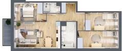 4 pokoje, mieszkanie 81,43 m², piętro 3, oferta nr E.3.3, Nowa Dąbrowa, Gdynia, Dąbrowa, ul. Rdestowa