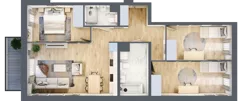 4 pokoje, mieszkanie 81,43 m², piętro 4, oferta nr E.4.3, Nowa Dąbrowa, Gdynia, Dąbrowa, ul. Rdestowa