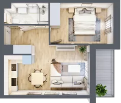 2 pokoje, mieszkanie 38,07 m², piętro 5, oferta nr E.5.2, Nowa Dąbrowa, Gdynia, Dąbrowa, ul. Rdestowa