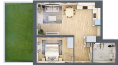 2 pokoje, mieszkanie 47,54 m², parter, oferta nr E.0.1, Nowa Dąbrowa, Gdynia, Dąbrowa, ul. Rdestowa