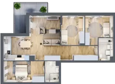4 pokoje, mieszkanie 83,62 m², piętro 2, oferta nr E.2.6, Nowa Dąbrowa, Gdynia, Dąbrowa, ul. Rdestowa