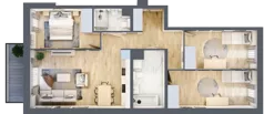 4 pokoje, mieszkanie 81,40 m², piętro 2, oferta nr E.2.3, Nowa Dąbrowa, Gdynia, Dąbrowa, ul. Rdestowa