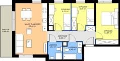 4 pokoje, apartament 69,82 m², piętro 1, oferta nr C.1.2, Puenta Morena, Gdańsk, Piecki-Migowo, ul. Morenowe Wzgórze 36, 38a, 38b