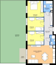 4 pokoje, apartament 85,39 m², parter, oferta nr C.0.3, Puenta Morena, Gdańsk, Piecki-Migowo, ul. Morenowe Wzgórze 36, 38a, 38b