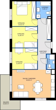 4 pokoje, apartament 85,41 m², piętro 1, oferta nr C.1.7, Puenta Morena, Gdańsk, Piecki-Migowo, ul. Morenowe Wzgórze 36, 38a, 38b
