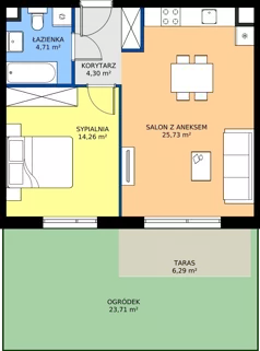 2 pokoje, mieszkanie 49,00 m², piętro 1, oferta nr Da.1.3, Puenta Morena, Gdańsk, Piecki-Migowo, ul. Morenowe Wzgórze 36, 38a, 38b