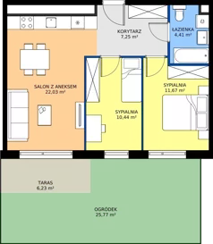 3 pokoje, apartament 58,06 m², parter, oferta nr C.0.1, Puenta Morena, Gdańsk, Piecki-Migowo, ul. Morenowe Wzgórze 36, 38a, 38b