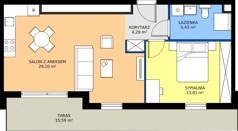 2 pokoje, apartament 52,65 m², piętro 3, oferta nr Db.3.2, Puenta Morena, Gdańsk, Piecki-Migowo, ul. Morenowe Wzgórze 36, 38a, 38b