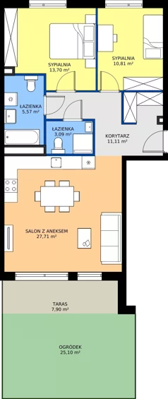 3 pokoje, apartament 71,99 m², parter, oferta nr Da.0.5, Puenta Morena, Gdańsk, Piecki-Migowo, ul. Morenowe Wzgórze 36, 38a, 38b