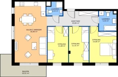 4 pokoje, apartament 87,59 m², piętro 1, oferta nr Db.1.3, Puenta Morena, Gdańsk, Piecki-Migowo, ul. Morenowe Wzgórze 36, 38a, 38b