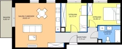 3 pokoje, apartament 63,39 m², piętro 1, oferta nr Db.1.4, Puenta Morena, Gdańsk, Piecki-Migowo, ul. Morenowe Wzgórze 36, 38a, 38b