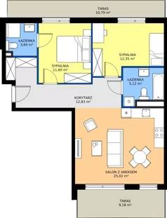 3 pokoje, apartament 70,52 m², piętro 3, oferta nr Db.3.1, Puenta Morena, Gdańsk, Piecki-Migowo, ul. Morenowe Wzgórze 36, 38a, 38b