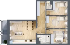 4 pokoje, apartament 73,30 m², piętro 1, oferta nr M.1.4, Rezydencje Lawendowa, Dzierżoniów, ul. Lawendowa