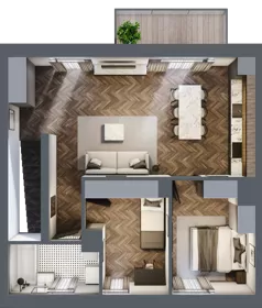 3 pokoje, mieszkanie 62,20 m², piętro 1, oferta nr 16A, Małe Wilczyce, Wilczyce, ul. Zgodna / Życzliwa