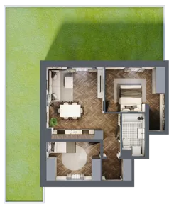 3 pokoje, mieszkanie 55,60 m², parter, oferta nr 6, Małe Wilczyce, Wilczyce, ul. Zgodna / Życzliwa