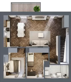 3 pokoje, mieszkanie 62,20 m², piętro 1, oferta nr 21A, Małe Wilczyce, Wilczyce, ul. Zgodna / Życzliwa