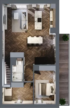 5 pokoi, mieszkanie 118,00 m², piętro 1, oferta nr 1A, Małe Wilczyce, Wilczyce, ul. Zgodna / Życzliwa