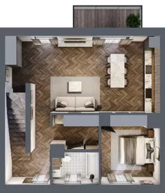 3 pokoje, mieszkanie 61,20 m², piętro 1, oferta nr 7A, Małe Wilczyce, Wilczyce, ul. Zgodna / Życzliwa