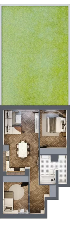 3 pokoje, mieszkanie 60,00 m², parter, oferta nr 3, Małe Wilczyce, Wilczyce, ul. Zgodna / Życzliwa