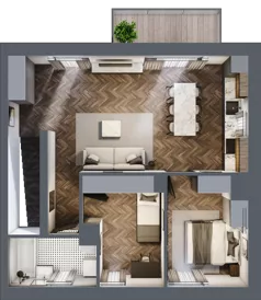 3 pokoje, mieszkanie 62,20 m², piętro 1, oferta nr 14A, Małe Wilczyce, Wilczyce, ul. Zgodna / Życzliwa