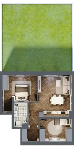 3 pokoje, mieszkanie 55,60 m², parter, oferta nr 7, Małe Wilczyce, Wilczyce, ul. Zgodna / Życzliwa