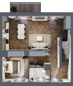 3 pokoje, mieszkanie 61,20 m², piętro 1, oferta nr 6A, Małe Wilczyce, Wilczyce, ul. Zgodna / Życzliwa