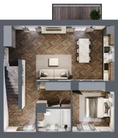 3 pokoje, mieszkanie 61,20 m², piętro 1, oferta nr 13A, Małe Wilczyce, Wilczyce, ul. Zgodna / Życzliwa