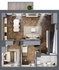 3 pokoje, mieszkanie 62,20 m², piętro 1, oferta nr 15A, Małe Wilczyce, Wilczyce, ul. Zgodna / Życzliwa