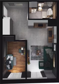 1 pokój, lokal inwestycyjny 46,43 m², piętro 1, oferta nr 1.1.003, Granaria, Gdańsk, Śródmieście, ul. Chmielna